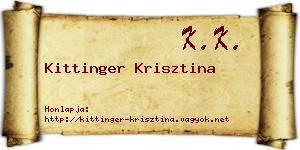 Kittinger Krisztina névjegykártya